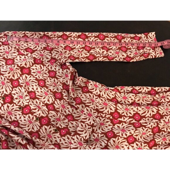 by Anthropologie Women's Loveland M Pink/Rose Print Wide Leg Jumpsuit - Size 14 - Picture 9 of 12